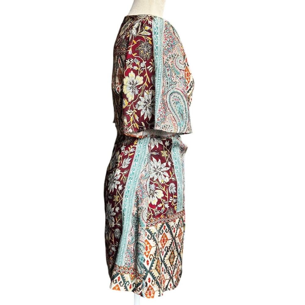 Zara Green Multi Color Pattern Patchwork Floral M… - image 4